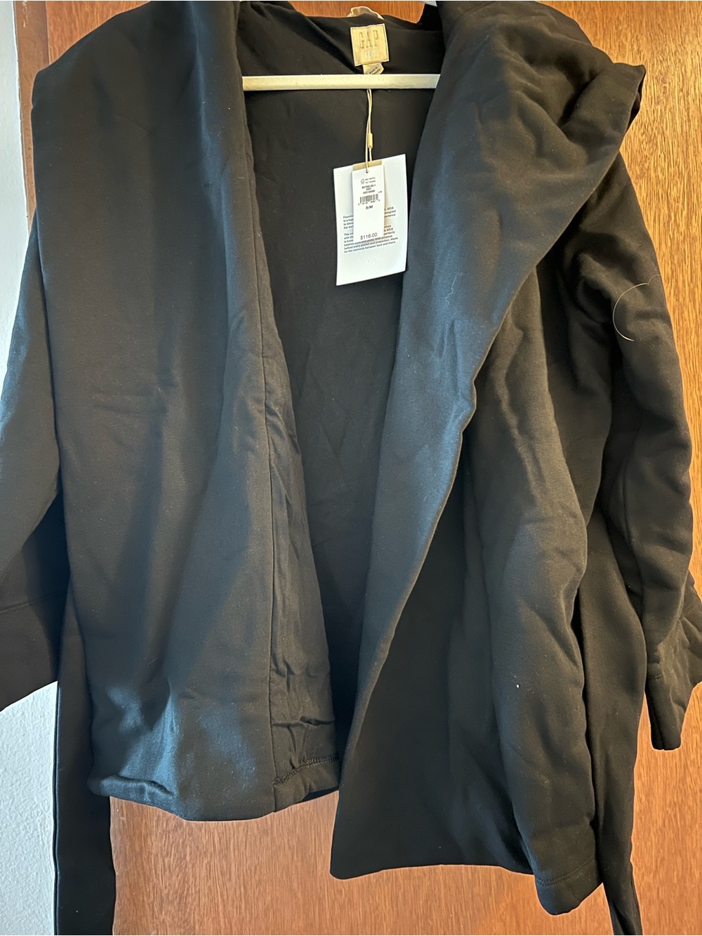 Gap x Beis Black Women's Draped Open Front Jacket